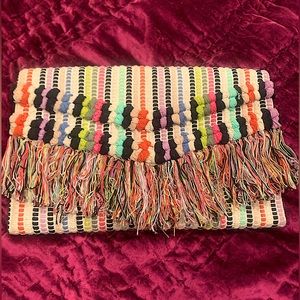 Stella & Dot Taj Clutch Boho Chic Fringe